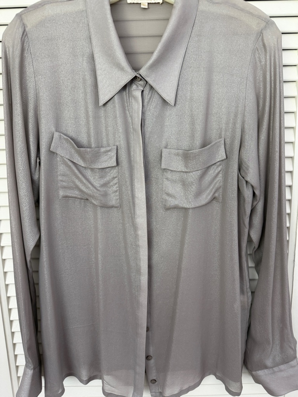 Gold Hawk Taupe Blouse — Women's M
